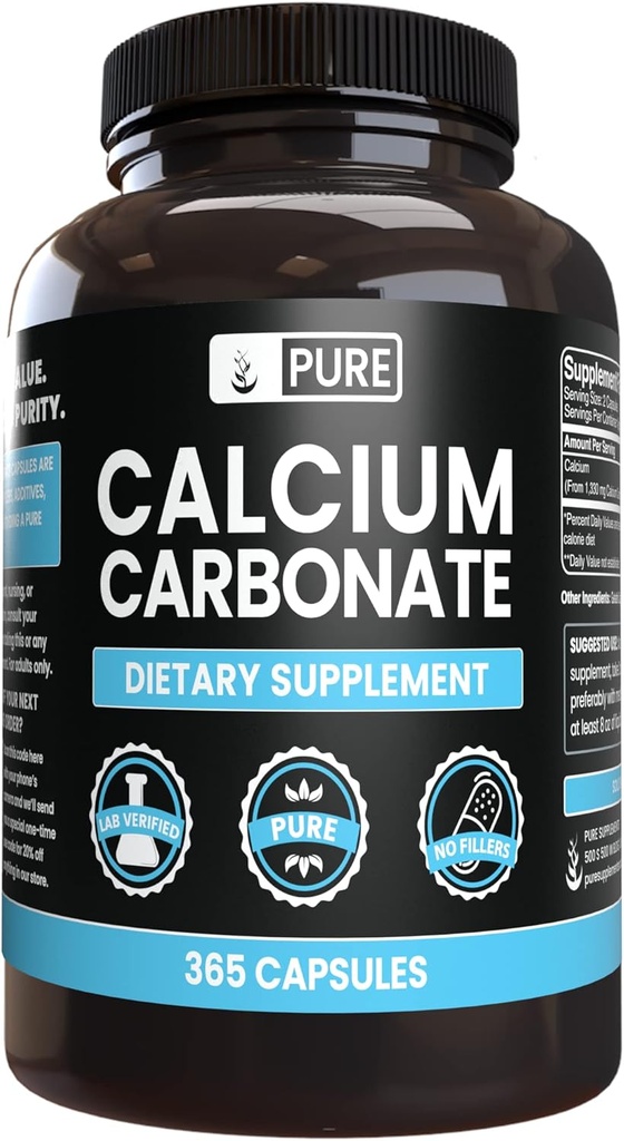 Pure Original Ingredients Calcium Carbonate No Magnesium Or Rice Fillers, Always Pure, Lab Verified
