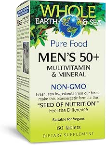 Natural Factors, Men's 50+ Multivitamin & Mineral, 1 Serving Contains Nutrition Equivalent to ½ lb of Veggies, 60 Count (Pack of 1)