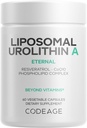 Codeage Liposomal Urolithin A Supplement 500mg Per Serving + Resveratrol, Betaine, CoQ10, Ellagitannins - A New Frontier Beyond NADH, NMN, NAD, NR, and PQQ Vitamins - Bioavailable - 60 Capsules