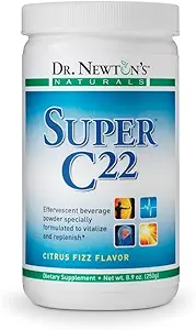 Dr. Newton's Naturals Super C22 Effervescent Vitamin C Fizzy Powdered Drink Mix con 22 Fuentes Naturales de Vitamina C – 1500mg -8.9 Unce Can
