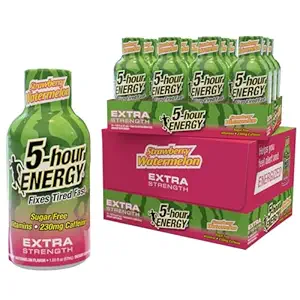 5-Hour Energy Extra Strength Shots, Strawberry Watermelon Flavor, 24 Cuenta (1.93 Fl Oz)