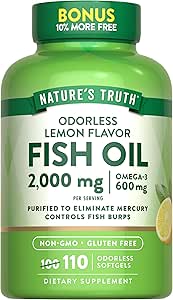 Nature's Truth Fish Oil 2000mg | 110 Softgels | Omega-3 | Lemon Flavor | Non-GMO & Gluten Free Supplement
