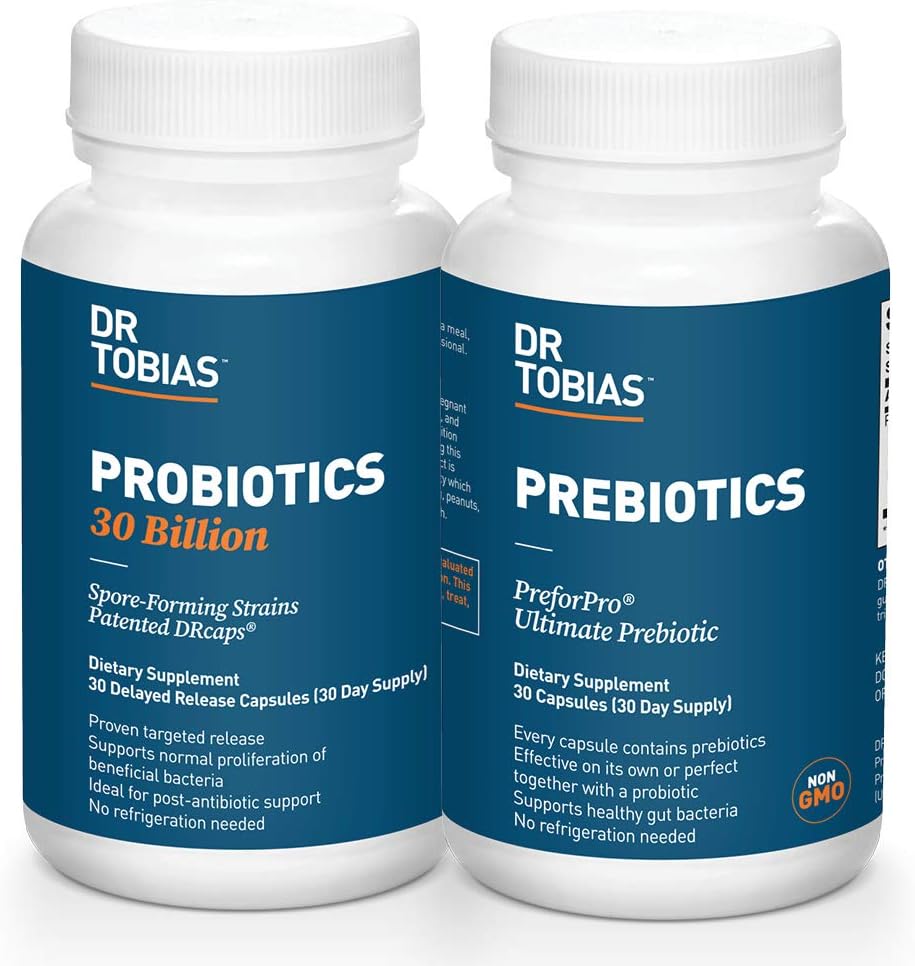 Dr. Tobias Probióticos 30 Billones " Prebióticos que apoyan la digestión " Gut Health