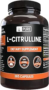 Ingredientes originales puros L-Citrulline (365 cápsulas) No hay magnesio o rifles de arroz, siempre puros, lab verificados