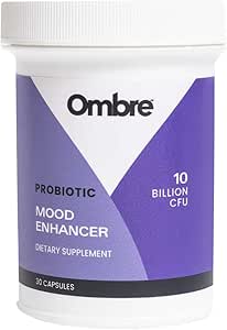 Ombre Mood Enhancer Probiotic Capsules, promueve la memoria, los patrones de sueño saludables, y Gut Health, 30 días de suministro