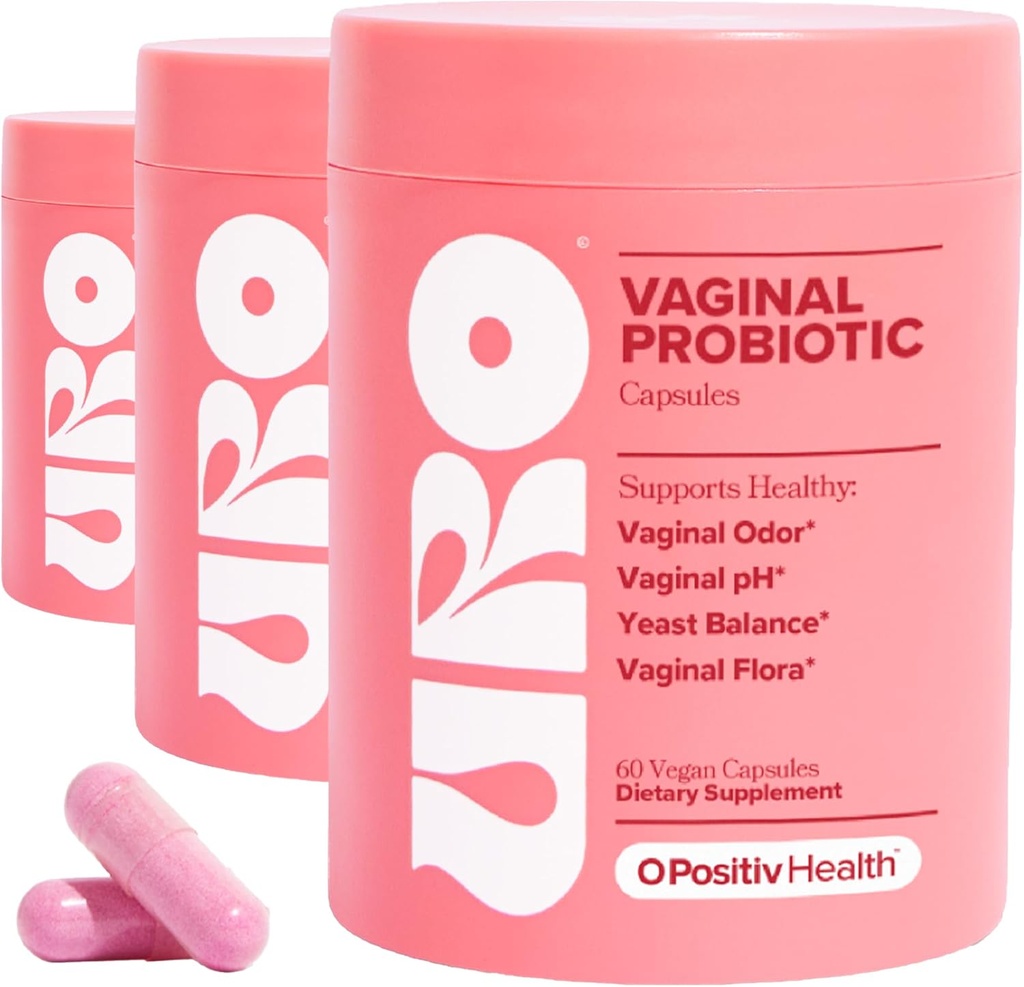 O Positiv URO Vaginal Probiotics for Women pH Balance with Prebiotics " Lactobacillus Probiotic Blend - Vaginal Health Supplement - Promote Healthy Vaginal Odor " Vaginal Flora, 60 Cuenta (Pack of 3)