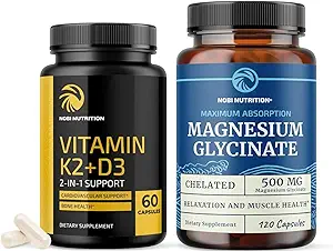 Vitamina D3 K2 y Magnesio Glycinate Suplemento TENIDO Bone, Heart y Muscle Support con 5000 UI D3, K2 MK7, y 500 mg Magnesium TEN High Absorption, Immune & Nerve Support ← 60 Servings Every