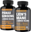 Nomost Korean Red Panax con Lions Mane Suplementos con Ginkgo biloba para el bienestar saludable y estilo de vida.