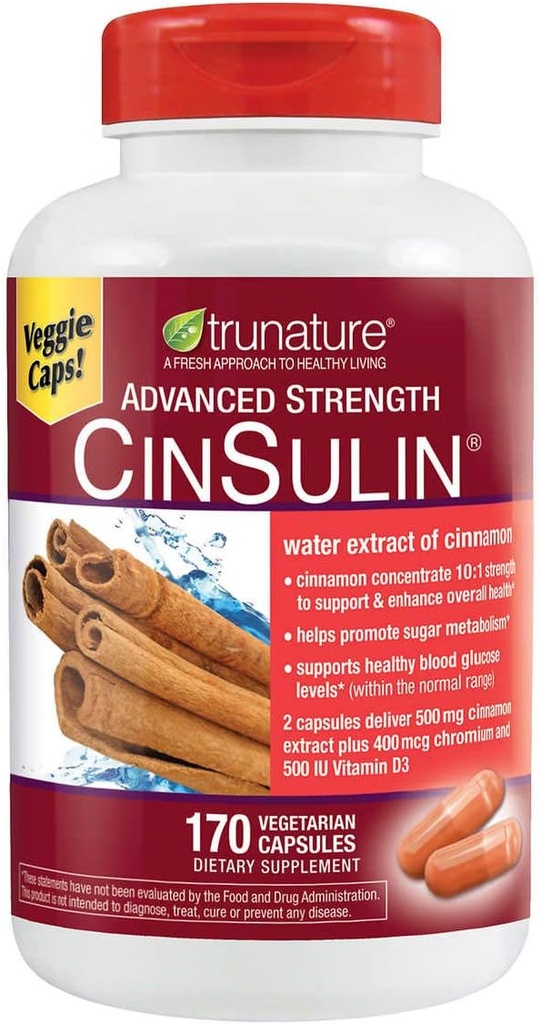 Trunature Advanced Strength Cinsulin 170 cápsulas