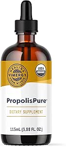 Vimergy PropolisPure® – Apoya la salud inmune y respiratoria* – Beneficios de la salud oral* – USDA Certified Organic, Kosher, Paleo-Friendly, Gluten-Free – 115 mL (57 Servings)