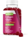 Viteey Collagen Gummies with Biotin Gummies for Hair Skin and Nails Vitaminas - Biotina y Collagen Suplementos para Hombres Mujer - Vegan, Gluten-Free – 60 Con