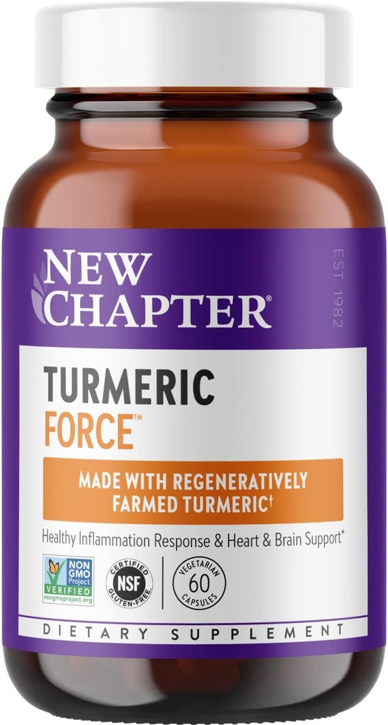 Nuevo Capítulo Suplemento Turmérico, Un Diario, Corazón, Cerebro &amp; Apoyo a la Inflamación Saludable, Supercritical Turmeric Curcumin Significa No Necesario Negro, No Gluten Libre – 60 Conde (2 Mes de Suministro)