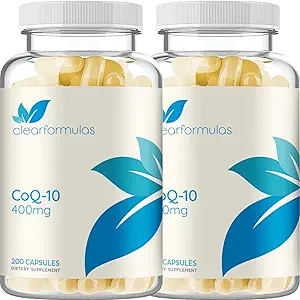 Quick Absorption CoQ10 400mg cápsulas - Coenzyme Q10 400mg Potent Antioxidant for Heart Energy and Aging Support - High Stability CoQ10 Ubiquinone cápsulas - Hecho en un laboratorio de EE.UU. cGMP (200 servidumbres)