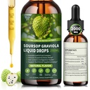 Soursop Graviola Liquid Drops 2000mg, Organic Soursop Extract - 98% Absorption Soursop Bitters Liquid for Cell Support & regenera and Immune Boost, Sugar/Gluten Free, Natural Flavor, 2 Fl Oz