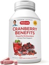 ANDREW LESSMAN Cranberry Ventajas - 180 Capsules - Apoya la salud de la vejiga, el riñón y el tracto urinario. Extractos estandarizados de frutas de arándano, pequeñas cápsulas fáciles de absorber