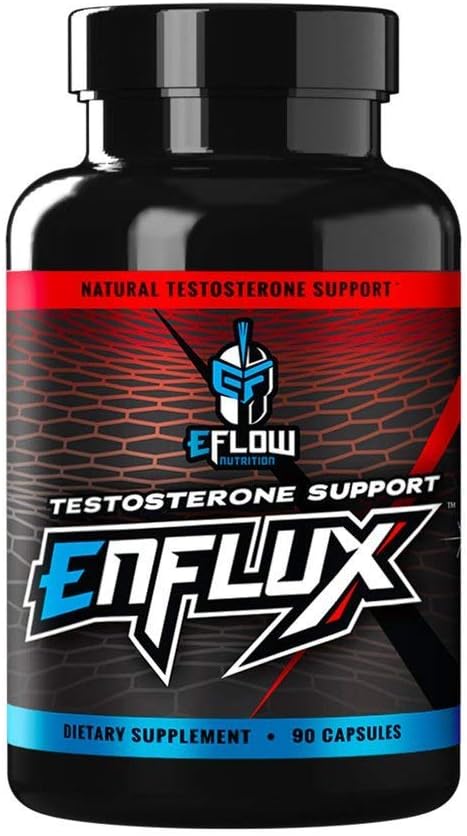 eFlow Nutrition Enflux Natural T Support with KSM-66 Ashwagandha - Supplement to Support Lean Body Mass for Hombre and Women - Fenugreek, DIM, Longjack &amp; AstraGin - 90 Capsules (30 Day Supply)