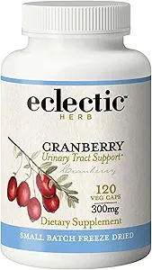 Herb Eclectic - Premium Freeze Dried Cranberry Capsules ← Urinary Tract Support ← Suplemento de arándano para la salud de la tradición urinaria ← Orgánica, No-GMO, Vegan (120 CT tención 300 mg)
