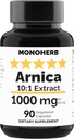 MONOHERB Arnica Extracto 1000 mg - 90 cápsulas vegetarianas