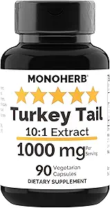 MONOHERB Turquía Tail Mushroom Extracto 1000 mg - 90 cápsulas vegetarianas
