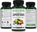 Siberian Green 28 Superfoods Orgánicos Suplemento 60 Tabletas - 14 Verdes Esenciales, 14 Frutas Nutriciosas & verduras de la Fórmula Tradicional de Energía, Bienestar, Salud