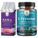 Bundle of Pure SAM E Supplement 150mg - Nootropic Same 150mg Per Serving for Memory & Brain Support and Free Form L Tyrosine 500mg for Mental Energy & Focus Support - Amino Acid Nootropic Supplement
