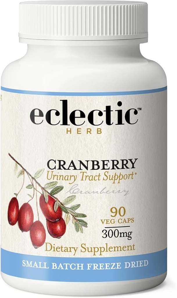 ECLECTIC INSTITUTE Raw Fresh Freeze-Dried Non-GMO Cranberry tóxico Urinary Tract Support ← 90 CT (300 mg)
