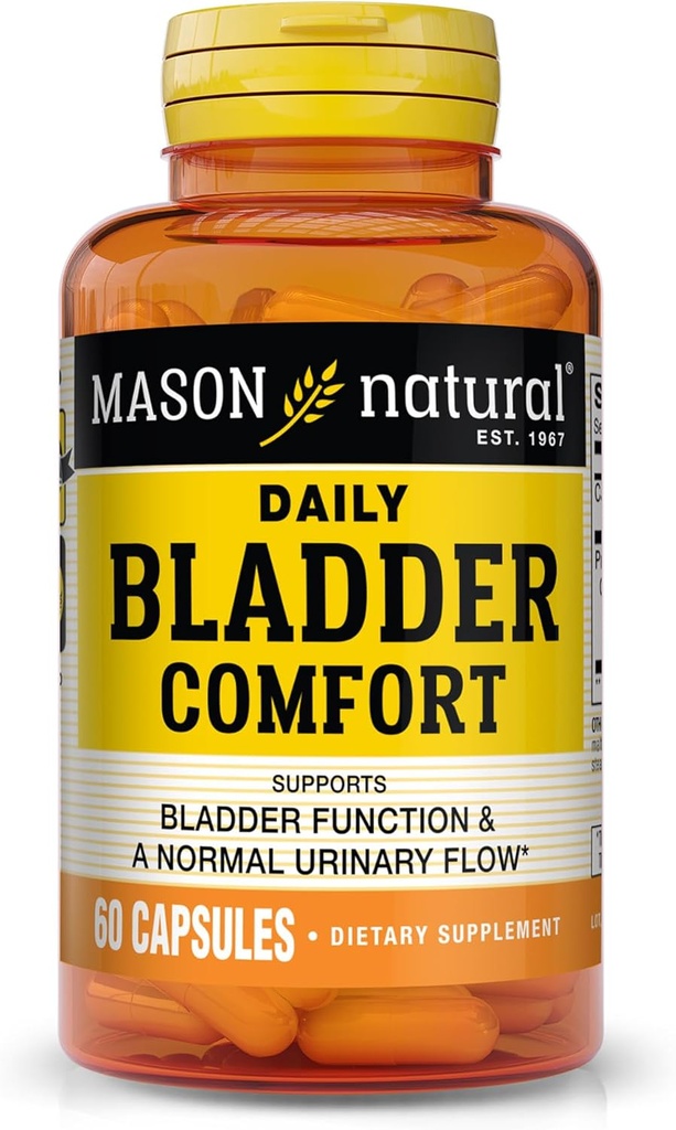 MASON NATURAL Daily Bladder Comfort, 30,Day Supply with Calcium, Pumpkin Seed, " Soy Germ to Support Normal Bladder Function