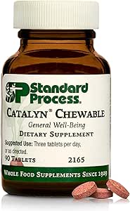 Standard Process Catalyn Chewable - Whole Food-Based Support for Cell Functioning - Incluye Vitaminas A, D, B6 - Aids Antioxidant Activity - Non-Dairy & Non-Soy - 90 Tablets
