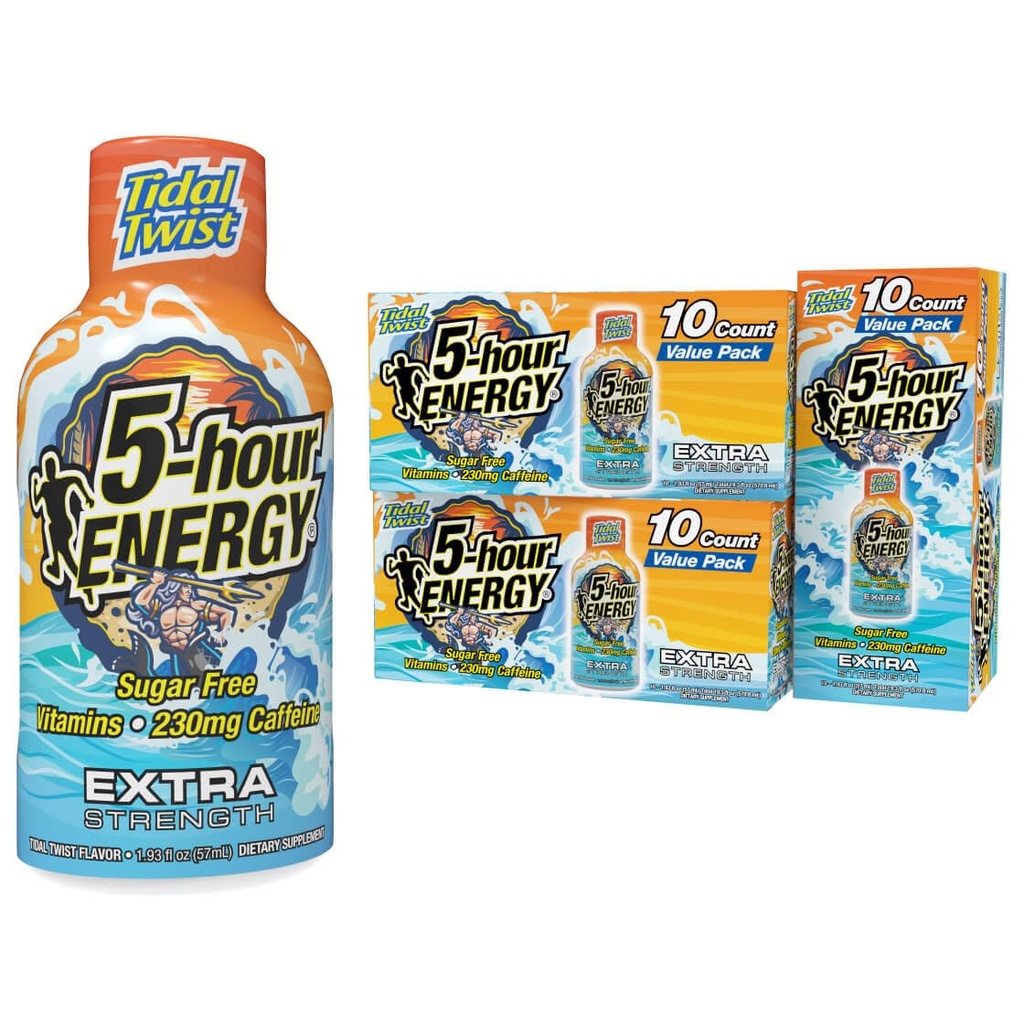 5 horas ENERGY Extra Strength Energy Shot, Tidal Twist (1.93 oz., 30 Cuenta), Zero Calories &amp; Sugar-Free 230 mg Caffeinated Energy Shot, Amino Acids &amp; B Vitaminas, Suplementos dietéticos, , Pina-Colada Flavor