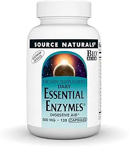 Fuente Naturales Esencial Enzimas 500mg Bio-Alineados Múltiples Enzyme Suplemento Herbal Defense for Digestion, Gas, Constipation &amp; Bloating Relief - Supports Immune System* - 120 Vegetarian Capsules