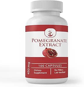 Ingredientes originales puros Extracto de granada, (100 cápsulas) Siempre puro, sin aditivos ni artillería, Lab Verified