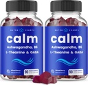 NutraChamps Calm Gummies, Stress Gummies Suplemento con Ashwagandha, L-Theanine, GABA, Vitamina B6 &amp; Lemon Balm, 90 Gummies (Pack of 2)