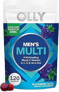 OLLY Multivitamin Gummy, Immune Support, Vitaminas A, C, D, E, B, Lycopene, Zinc, BlackBerry, 60 Day Supply - 120 Count