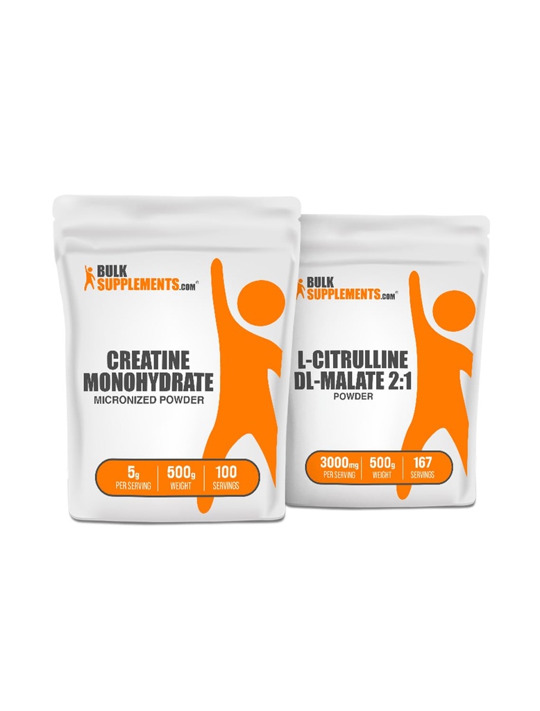 BulkSupplements Creatine 500g + Citrulline Malate 500g Bundle