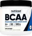 Nutricost BCAA Powder (Unflavored, 30 Servings) - Vegetariano, No GMO, Gluten Free, Optimal 2:1:1 Ratio