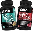 Colon Cleanser Detox " Kidney Cleanse - 15 días Colon Cleanse Pills with Ginger " Kidney Detox Support Supplement Cranberry - Bowel Movement Supplements for Intestinal Stomach Bloating Gut & Kidneys