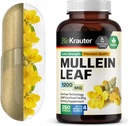 BIO KRAUTER Mullein Capsules 1200 mg 250 Conde - Pure Vegan Mullein Leaf Extract for Lungs - 125 Días de Suministro - Lung Cleanse &amp; Respiratory Support Supplements - No Fillers, Non-GMO