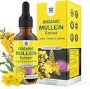 Mullein Drops for Lungs, Mullein Leaf Extract Herbal Supplement, Natural Lung Cleanse, Respiratory &amp; Immune Support, Breathe Health, Tincture with Marshmallow, Elderberry - 2 fl Ounces