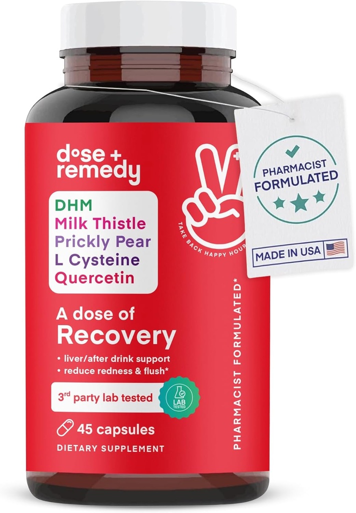 Una dosis de recuperación eternaLiver Detox Silencio Made in USA ← USDA ← Hydration Support for Better Morning Recovery Asian Flush ← Dihydromyricetin DHM, Quercetin, Vitamina B, Milk Thistle, Prickly Pear,  durable (45 Pills)
