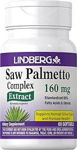 Lindberg Saw Palmetto Extract tención 160 mg Silencio 60 Softgels Silencio para Hombres y Mujeres Silenciosa Suplemento Estándarizado Silencio No GMO y Gluten Gratis