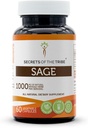 Secretos de la Triba Sage 60 cápsulas, 1000 mg, Sage (Salvia officinalis) Hoja seca (60 cápsulas)