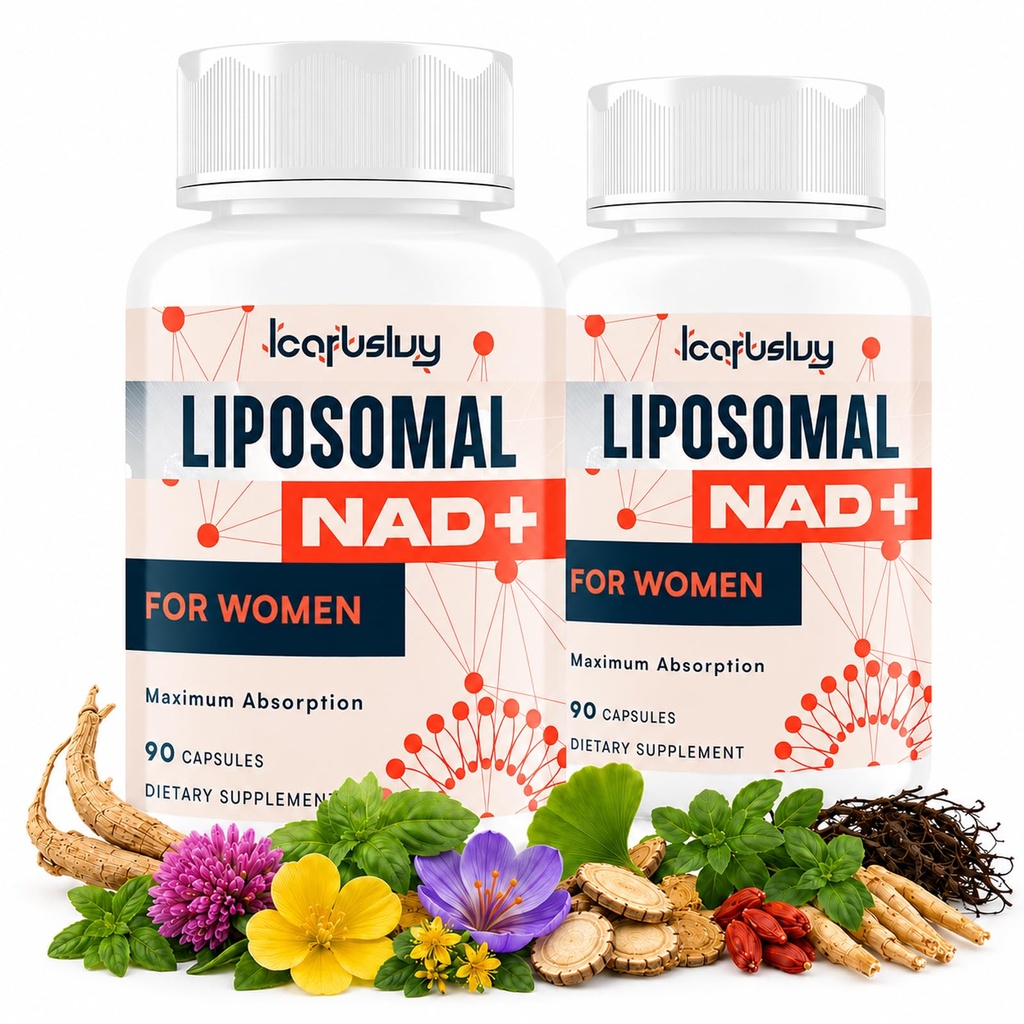 2000MG NAD+ Suplemento para Mujeres, NMN Alternativa con Ashwagandha, Berberine HCL, Ginkgo Biloba & Black Cohosh, Mujer Liposomal NAD+ - para la menopausia, Focus, Energy & Metabolism, 180 cápsulas