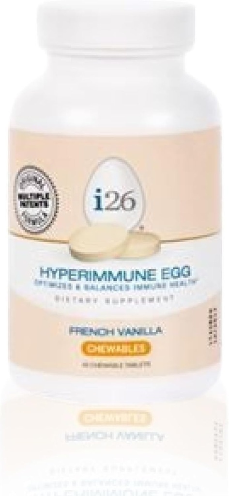 Youngevity i26 Hyperimmune Egg ← IgY Max French Vanilla Chewable Silencio Patented Immune Powerhouse Fórmula  durable Joint, Gut, Immune Support Supplement ← 45 Chewable Tablets