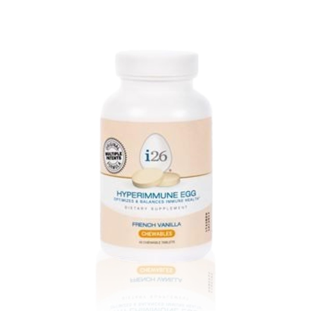 Youngevity i26 Hyperimmune Egg ← IgY Max French Vanilla Chewable Silencio Patented Immune Powerhouse Fórmula  durable Joint, Gut, Immune Support Supplement ← 45 Chewable Tablets