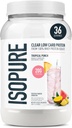 Isopure Clear Whey Isolate Protein Powder, Lactose Free, Gluten Free, Naturally Flavored, Tropical Punch, 20g Protein Por Serving, 1.9 Lbs, 36 Servings (Packaging May Vary)