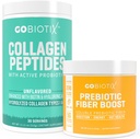 GOBIOTIX Fiber & Collagen Bundle: Peluquería, Skin, Gut Support - 30 Servidores Collagen, 35 Servidores Fiber