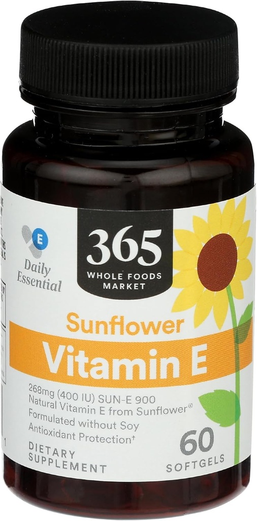 365 por Whole Foods Market, Sunflower Vitamin E, 60 ct