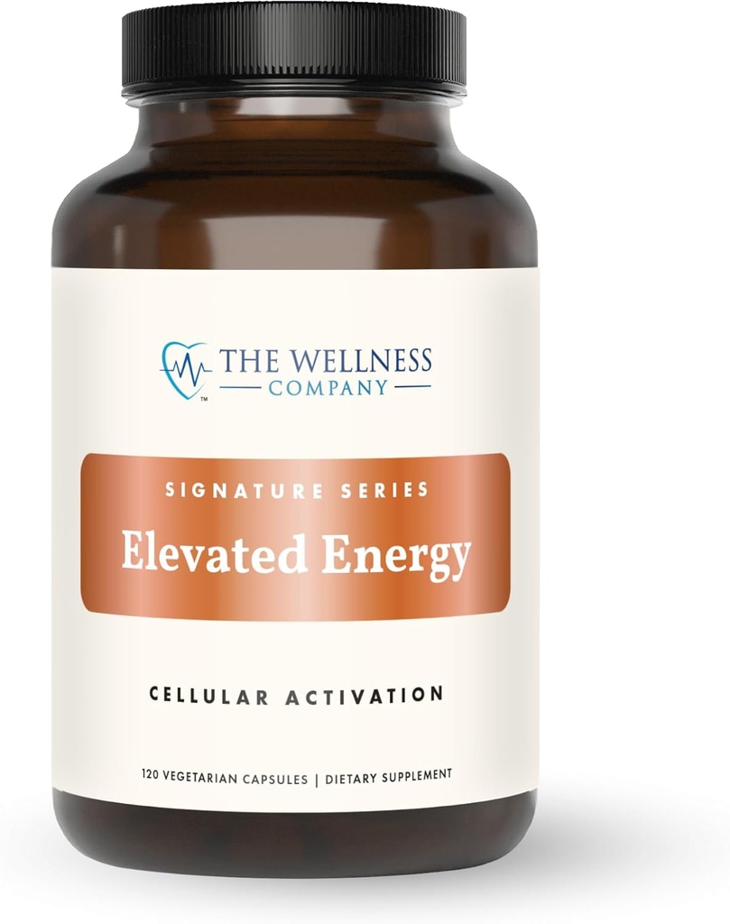 The Wellness Company Elevated Energy tención 120 Capsules (2 Mes de Suministro) Silencio Natural Energy Booster con Extractos Herbal ← Non-GMO, Vegan, Gluten Free