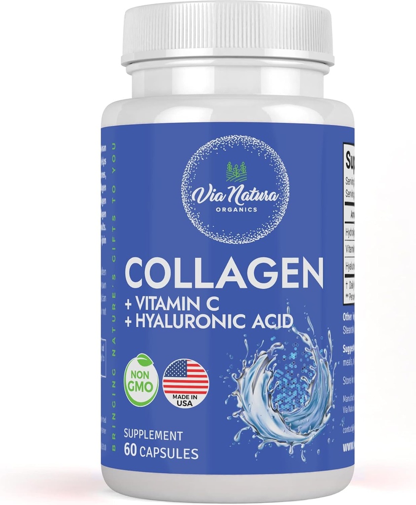 Collagen + Vitamina C + Ácido Hialurónico TENIDO Péptide Hidrolizado TENIDO Especialmente formulado para Mujeres TENIDO Tipo I, II y III ANTE 60 cápsulas