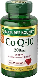 Bounty Co Q-10 200 mg Rapid Release Softgels Supports Cadiovascular Health 80 Ea (Pack of 4)